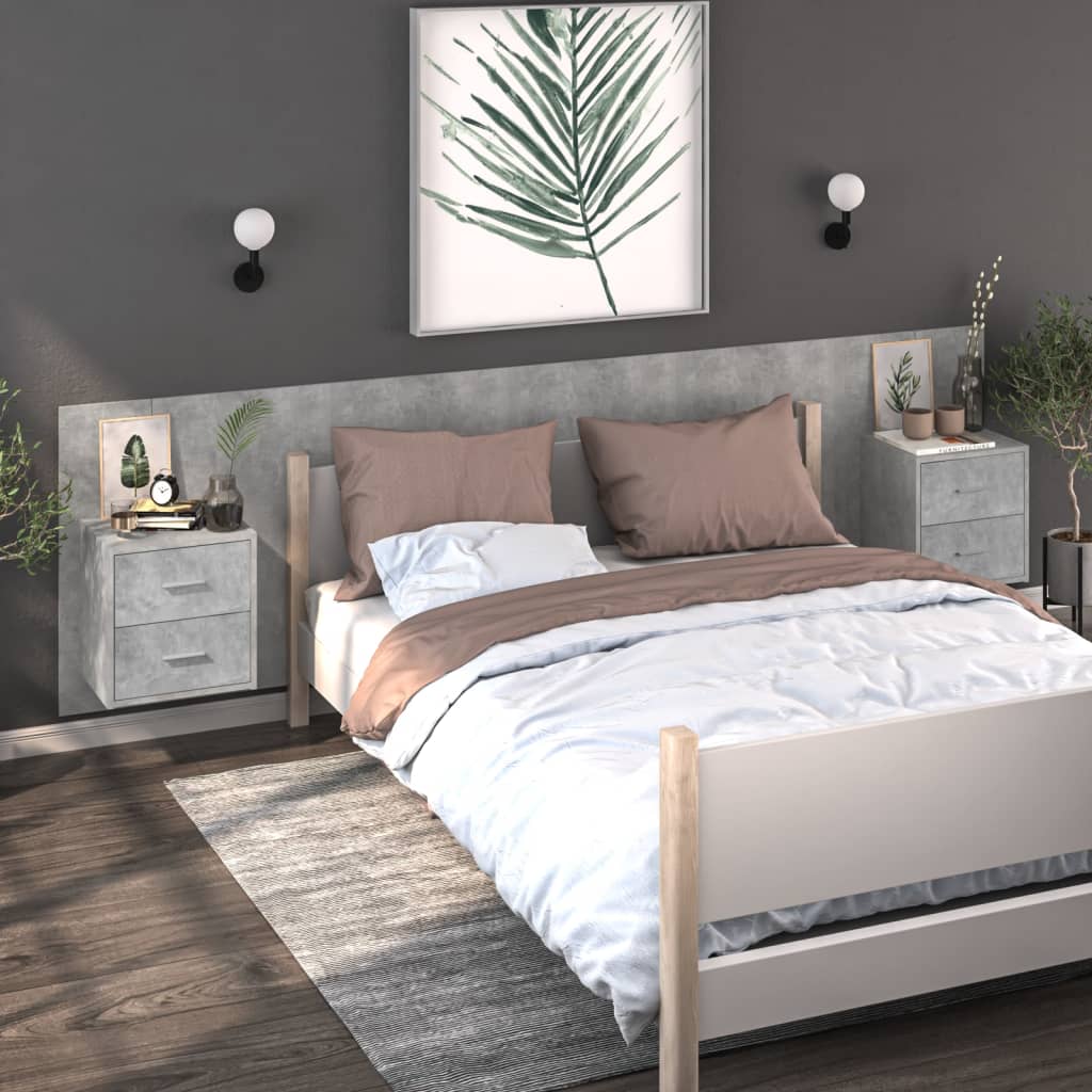 Wall Bedside Cabinet Engineered Wood - 48.5×32.5×80cm