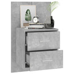 Wall Bedside Cabinets 2 pcs Concrete Grey