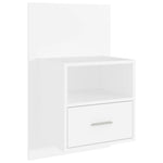 Wall Bedside Cabinet White Engineered Wood