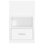 Wall Bedside Cabinet White Engineered Wood