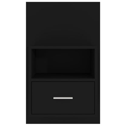 Wall Bedside Cabinet Black Engineered Wood