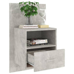 Wall Bedside Cabinets Concrete Grey Engineered Wood 2 pcs