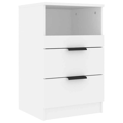 White Bedside Table 2 Drawer Cabinet | HomeAndLiving