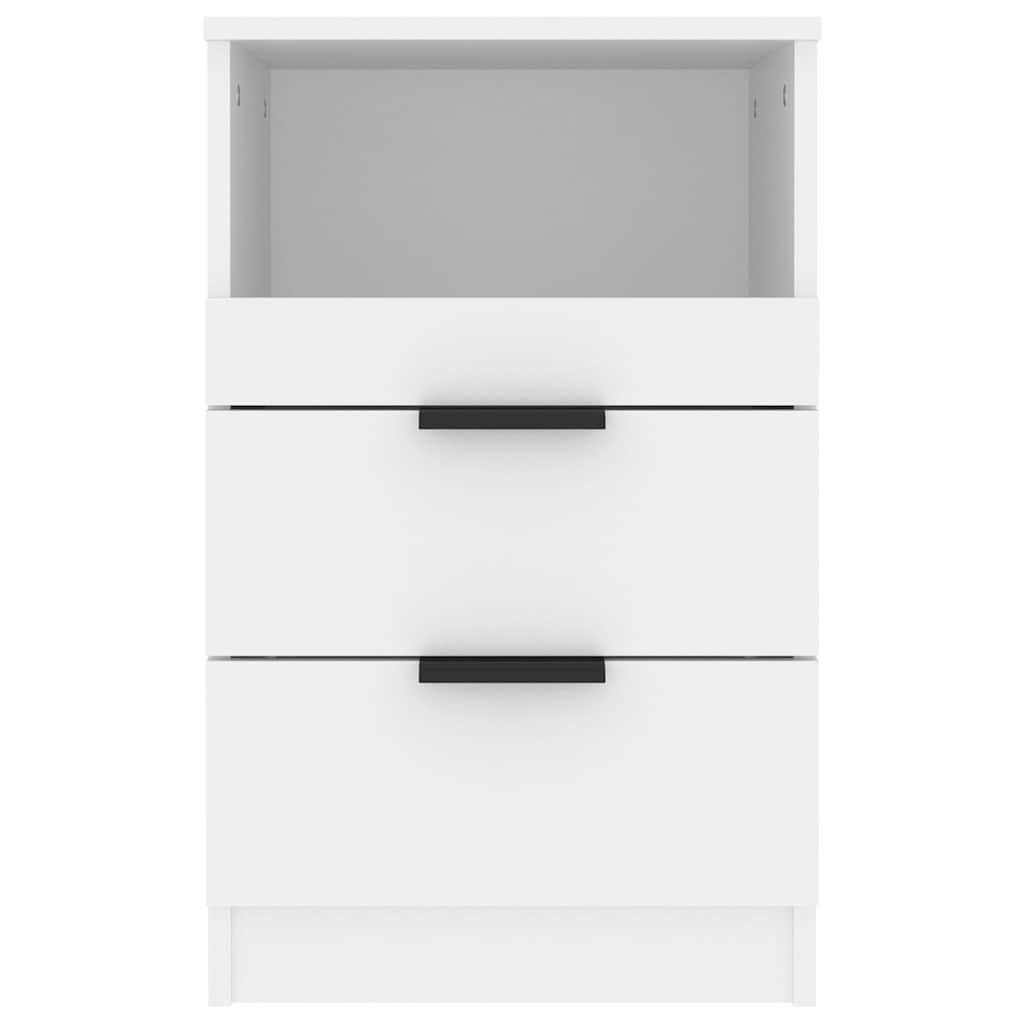White Bedside Table 2 Drawer Cabinet | HomeAndLiving