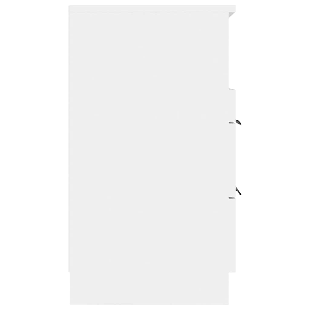 White Bedside Table 2 Drawer Cabinet | HomeAndLiving