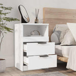 White Bedside Table 2 Drawer Cabinet | HomeAndLiving