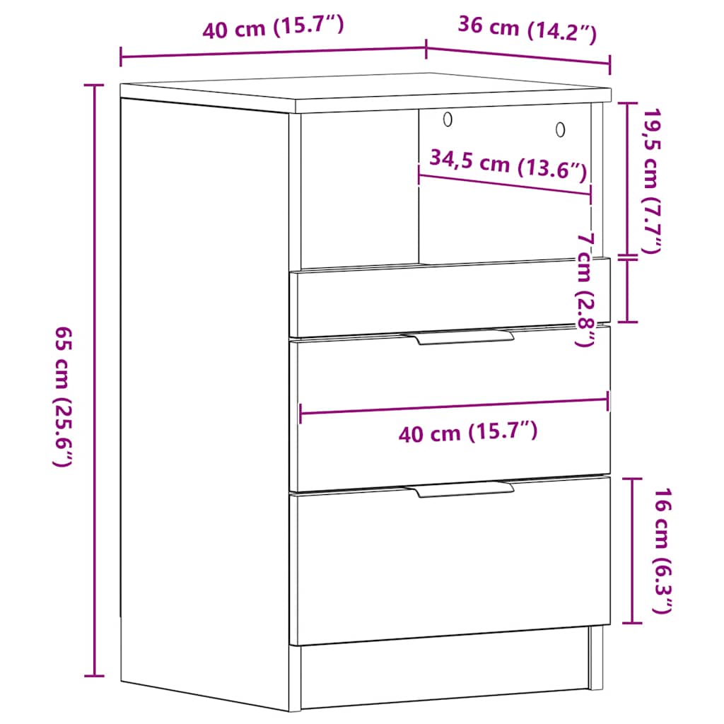 White Bedside Table 2 Drawer Cabinet | HomeAndLiving