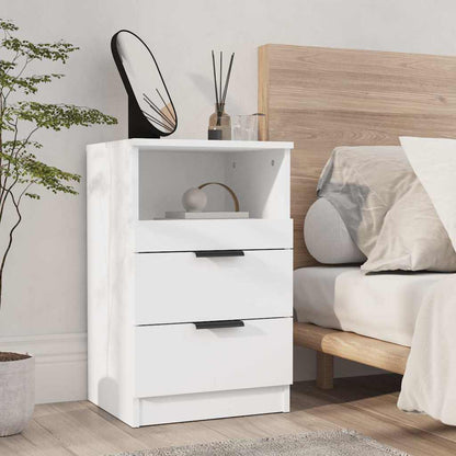White Bedside Table 2 Drawer Cabinet | HomeAndLiving
