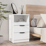 White Bedside Table 2 Drawer Cabinet | HomeAndLiving