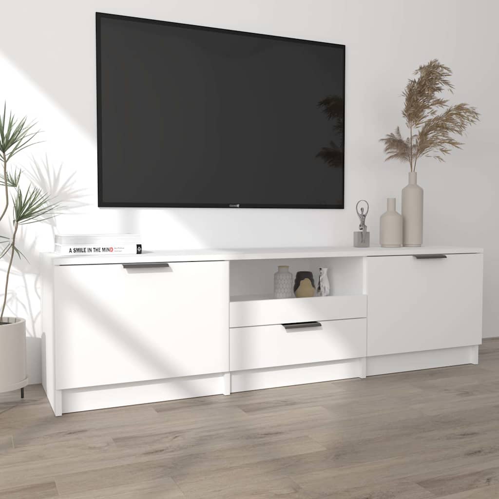 White TV Cabinet 140cm Engineered Wood | HomeAndLiving