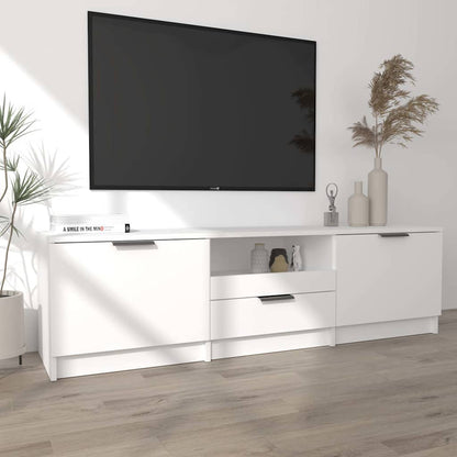 White TV Cabinet 140cm Engineered Wood | HomeAndLiving