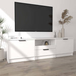 White TV Cabinet 140cm Engineered Wood | HomeAndLiving