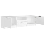 White TV Cabinet 140cm Engineered Wood | HomeAndLiving