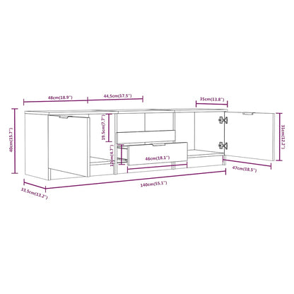 White TV Cabinet 140cm Engineered Wood | HomeAndLiving