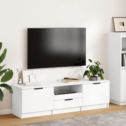 White TV Cabinet 140cm Engineered Wood | HomeAndLiving