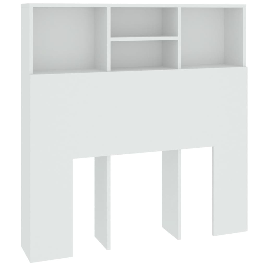 Headboard Cabinet White 100cm Bedroom Storage | HomeAndLiving