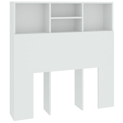 Headboard Cabinet White 100cm Bedroom Storage | HomeAndLiving