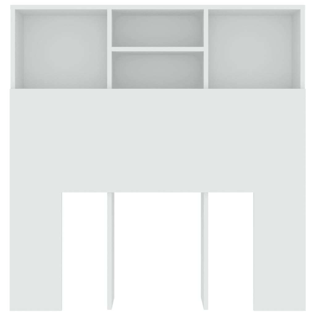 Headboard Cabinet White 100cm Bedroom Storage | HomeAndLiving