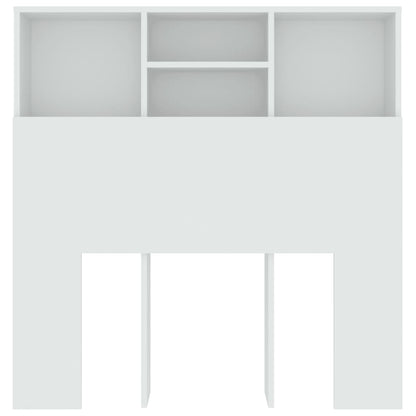 Headboard Cabinet White 100cm Bedroom Storage | HomeAndLiving