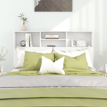 Headboard Cabinet White 140cm Wall Storage | HomeAndLiving