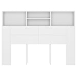 Headboard Cabinet White 140cm Wall Storage | HomeAndLiving
