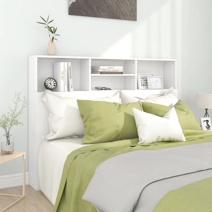 Headboard Cabinet White 140cm Wall Storage | HomeAndLiving