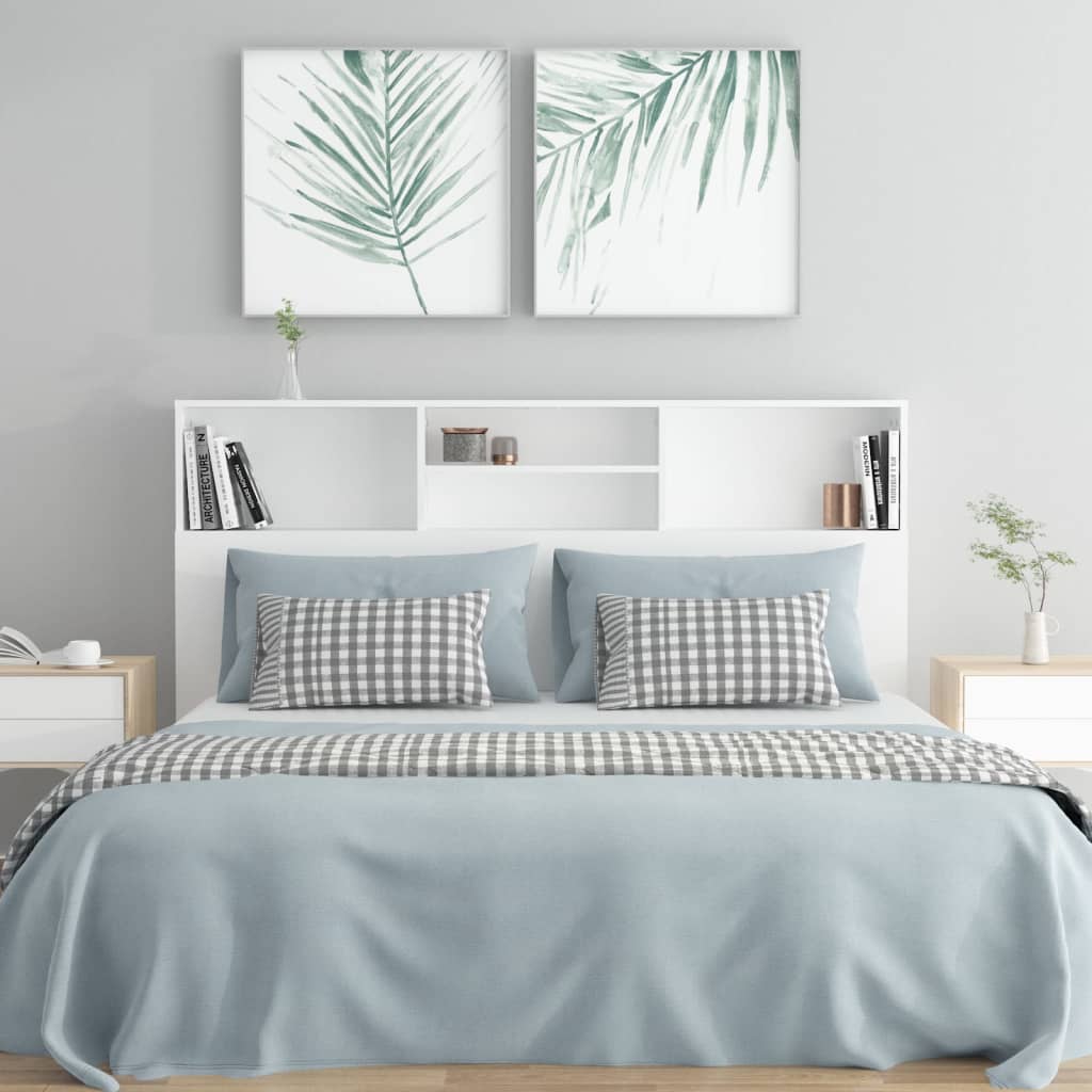 Bed Headboard Storage Cabinet White 160cm | HomeAndLiving