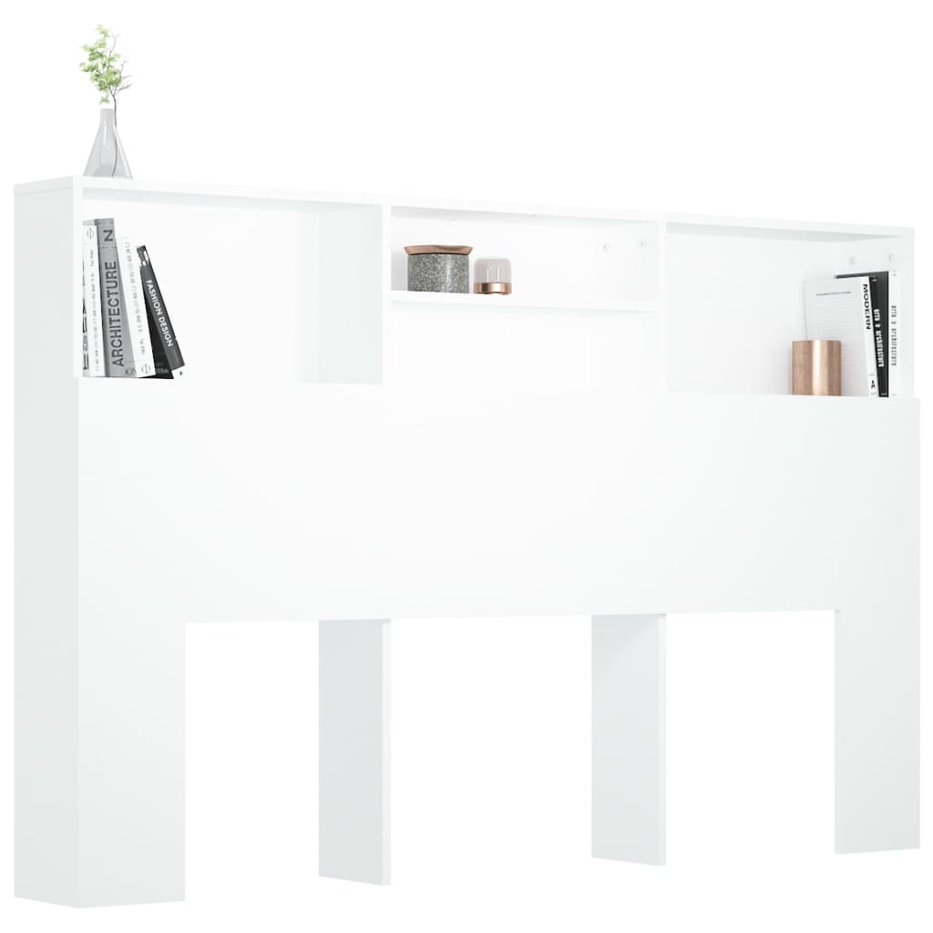 Bed Headboard Storage Cabinet White 160cm | HomeAndLiving