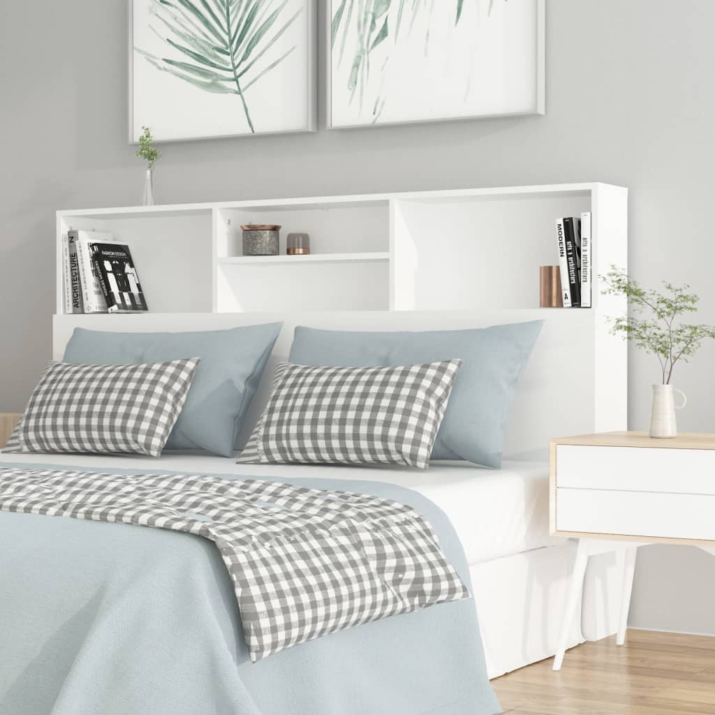 Bed Headboard Storage Cabinet White 160cm | HomeAndLiving