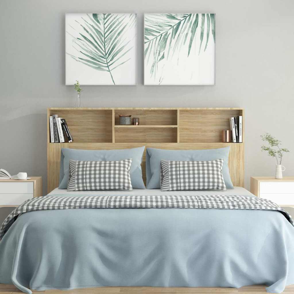 Headboard Cabinet Sonoma Oak 160cm | HomeAndLiving