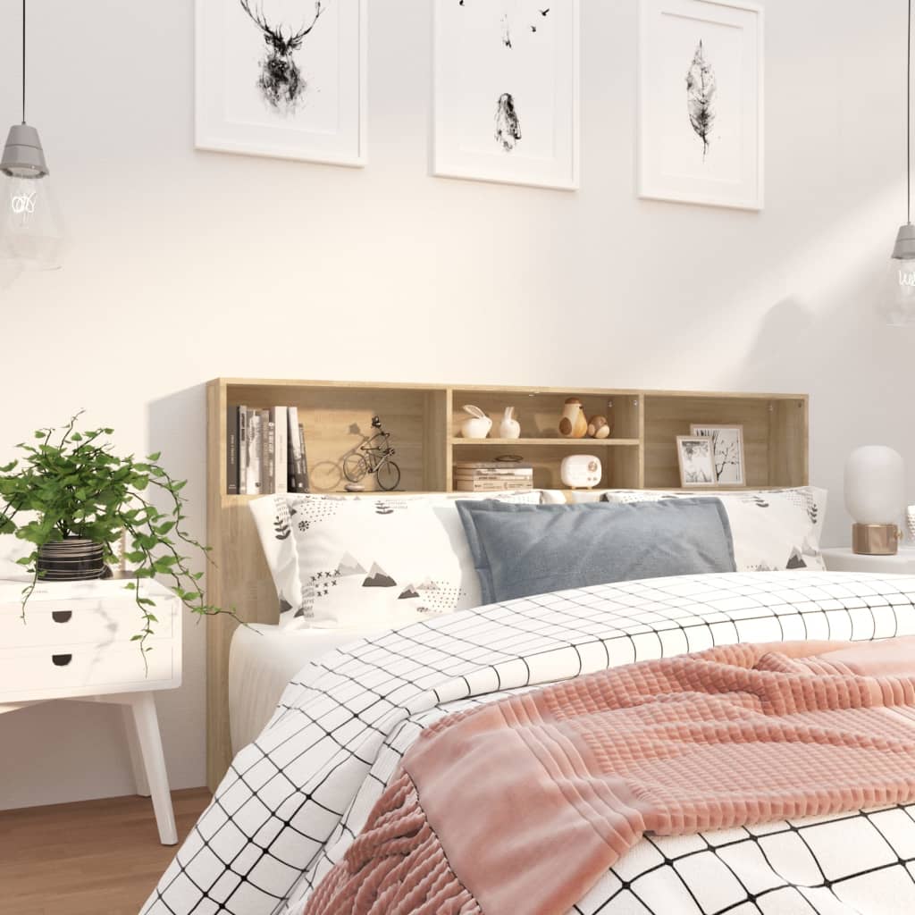 Headboard Cabinet Sonoma Oak 180cm | HomeAndLiving