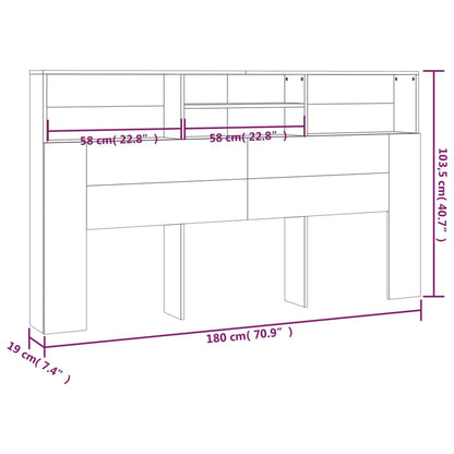 Headboard Cabinet Sonoma Oak 180cm | HomeAndLiving