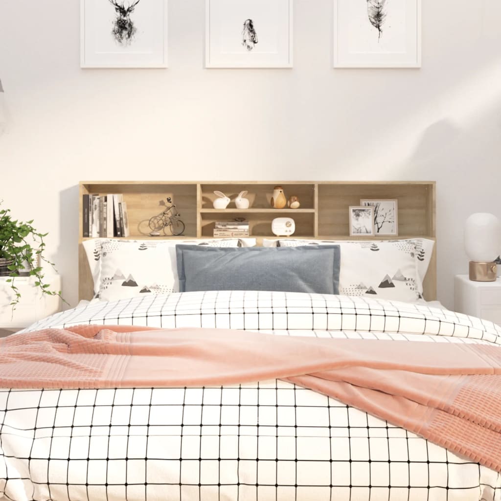 Headboard Cabinet Sonoma Oak 180cm | HomeAndLiving