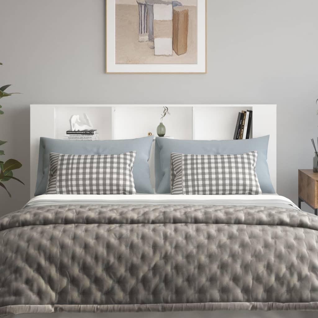 Headboard Cabinet White 180cm Wall Mount | HomeAndLiving
