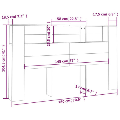 Headboard Cabinet White 180cm Wall Mount | HomeAndLiving