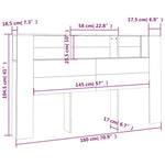 Headboard Cabinet White 180cm Wall Mount | HomeAndLiving