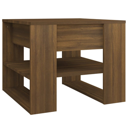 Coffee Table Brown Oak Engineered Wood - 55.5×55×45cm