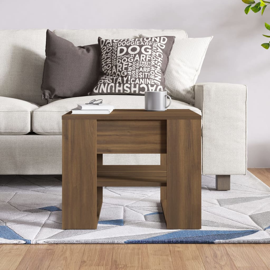 Coffee Table Brown Oak Engineered Wood - 55.5×55×45cm