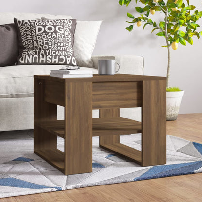 Coffee Table Brown Oak Engineered Wood - 55.5×55×45cm