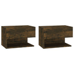 Wall Bedside Cabinets Smoked Oak Engineered Wood