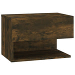 Wall Bedside Cabinets Smoked Oak Engineered Wood