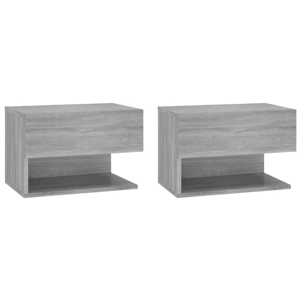 Wall Bedside Cabinets 2 pcs Grey Sonoma - 46×29.5×30cm