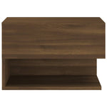Wall Bedside Cabinet Brown Oak