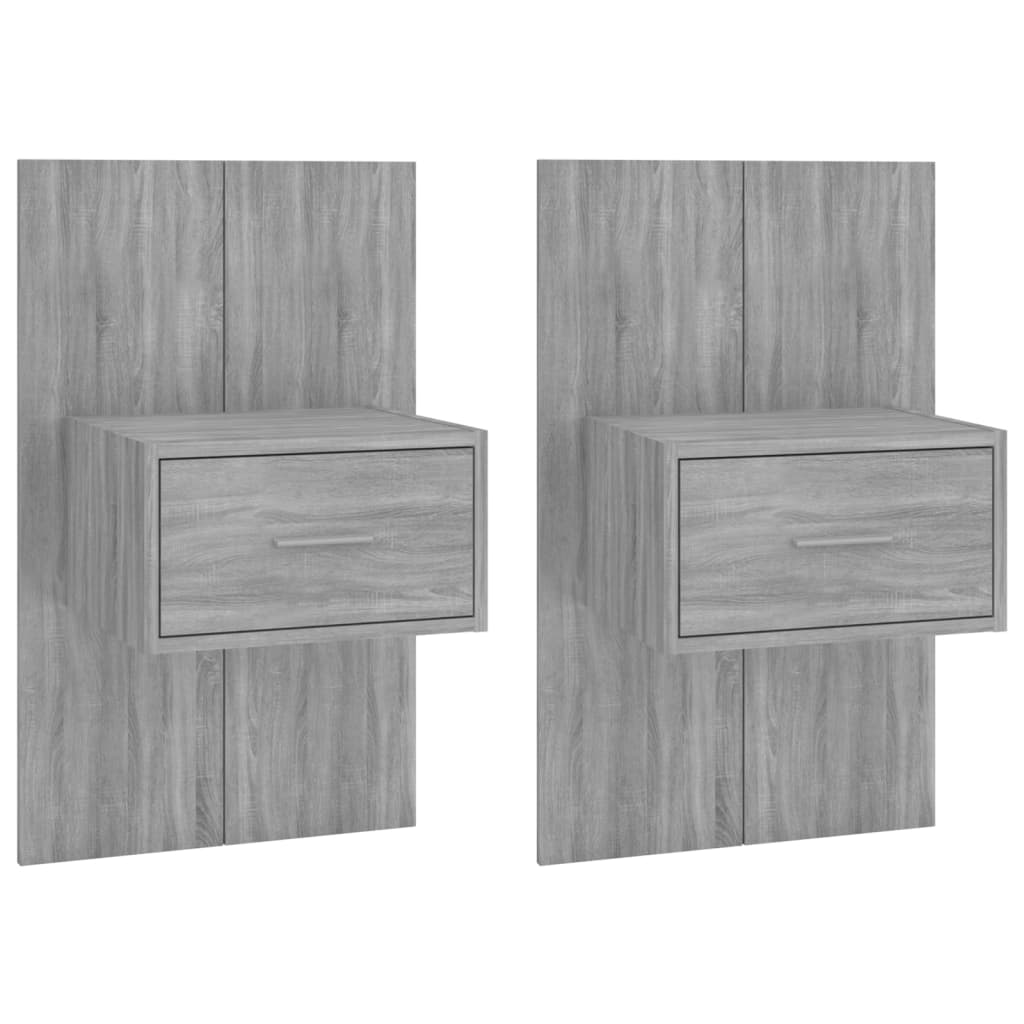 Wall Bedside Cabinets 2 pcs Grey Sonoma - 48.5×32.5×80cm