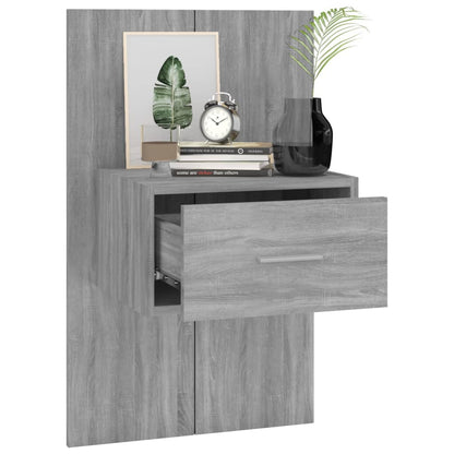 Wall Bedside Cabinets 2 pcs Grey Sonoma - 48.5×32.5×80cm