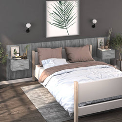 Wall Bedside Cabinets 2 pcs Grey Sonoma
