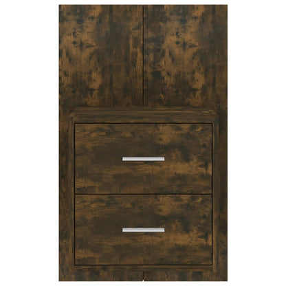 Wall Bedside Cabinet Smoked