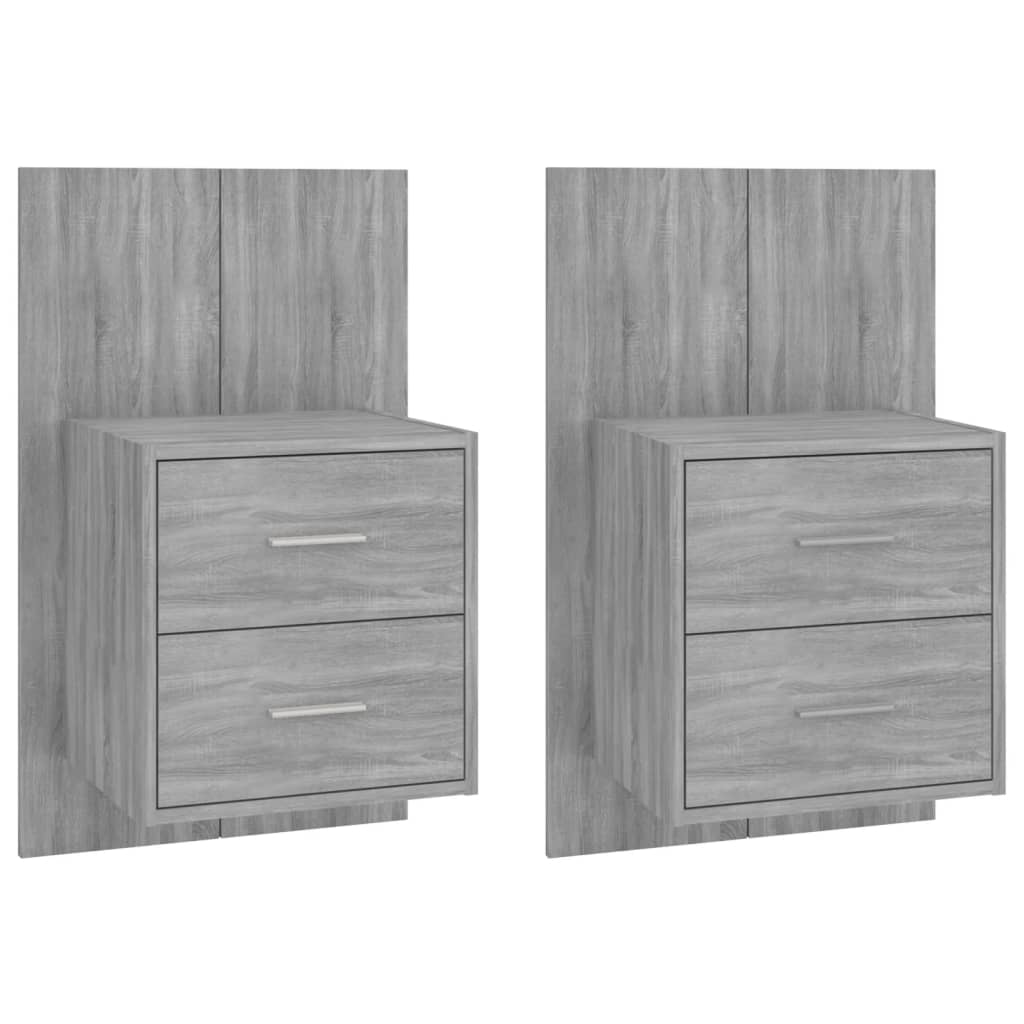 Wall Bedside Cabinets 2 pcs Grey