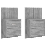 Wall Bedside Cabinets 2 pcs Grey