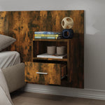 Wall Bedside Cabinets Smoked Oak Engineered Wood 2 pcs